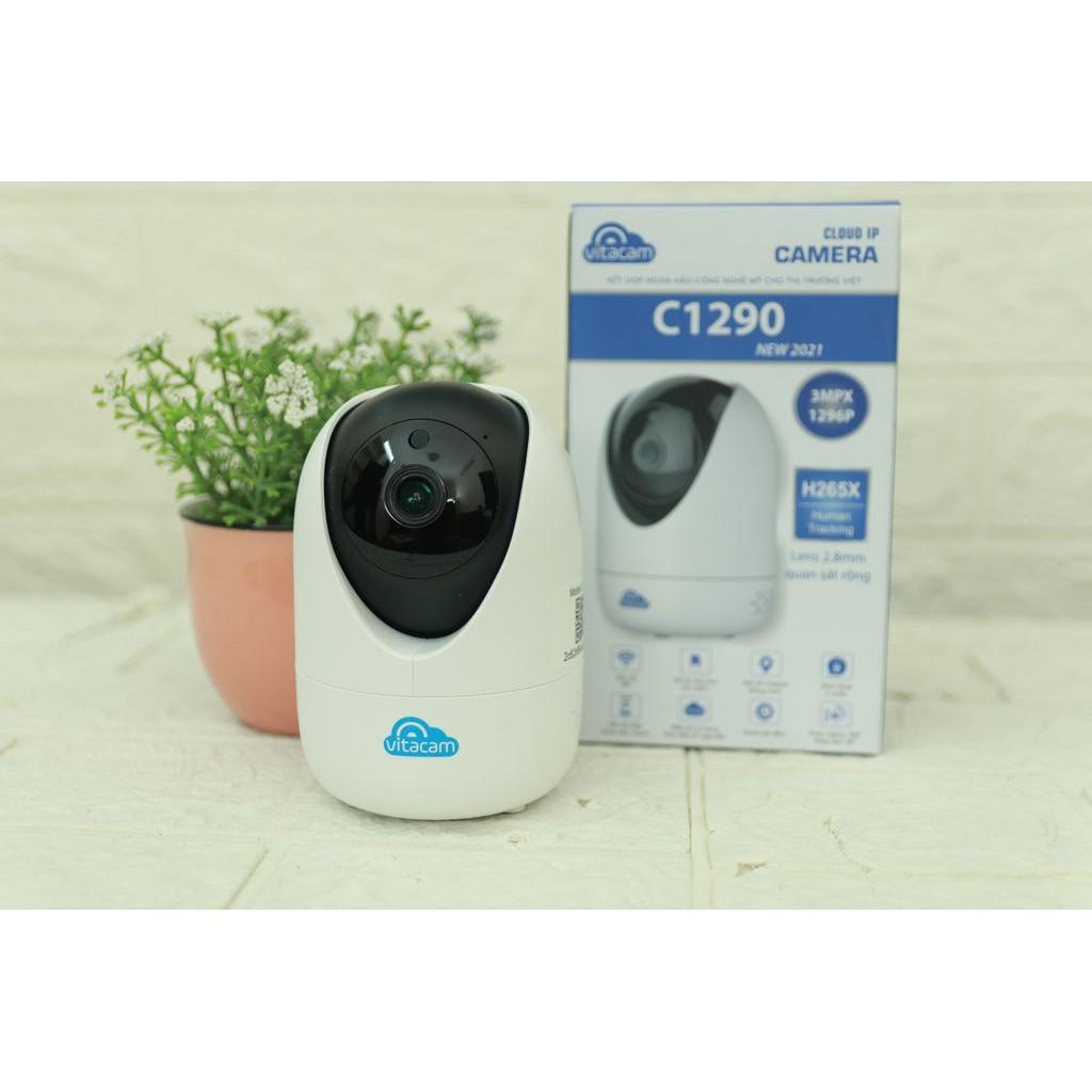 Camera (New 2021) Vitacam C1290 - 3.0Mpx Full HD 1296P Chuẩn H265X - Bảo Hành Chính Hãng 24 Tháng.