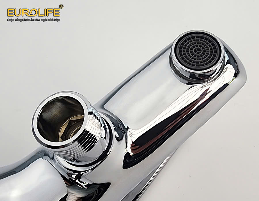 Bộ vòi sen nóng lạnh Đồng mạ Chrome Eurolife EL-8001 (Trắng bạc)