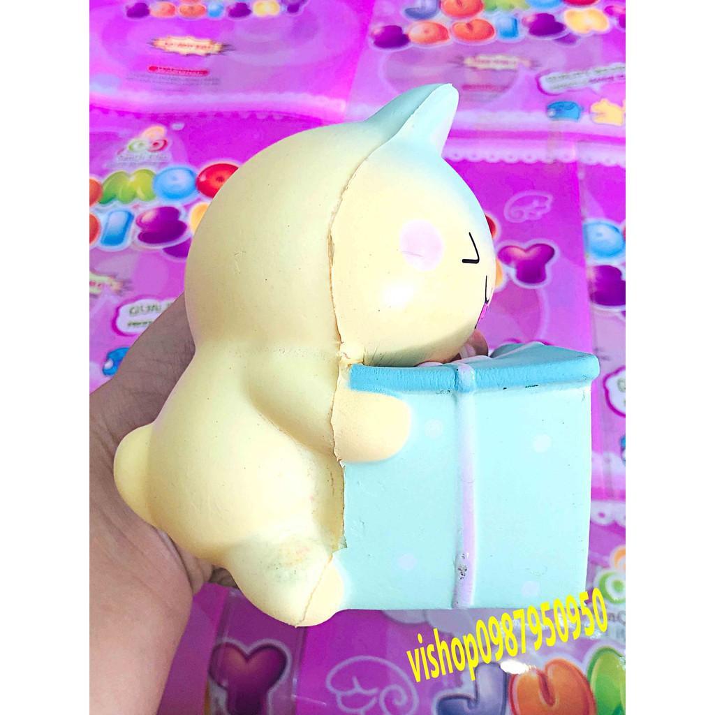 SQUISHY MÈO ấp ôm HỘP QUÀ XANH