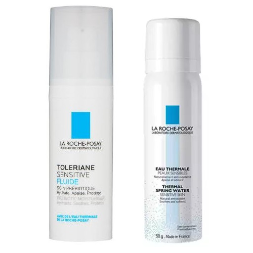 Combo La Sữa Dưỡng Làm Dịu Và Bảo Vệ Da Quá Nhạy Cảm Roche-Posay Toleriane Fluide 40ml + Xịt Khoáng Dành Cho Da Nhạy Cảm La Roche 50ml