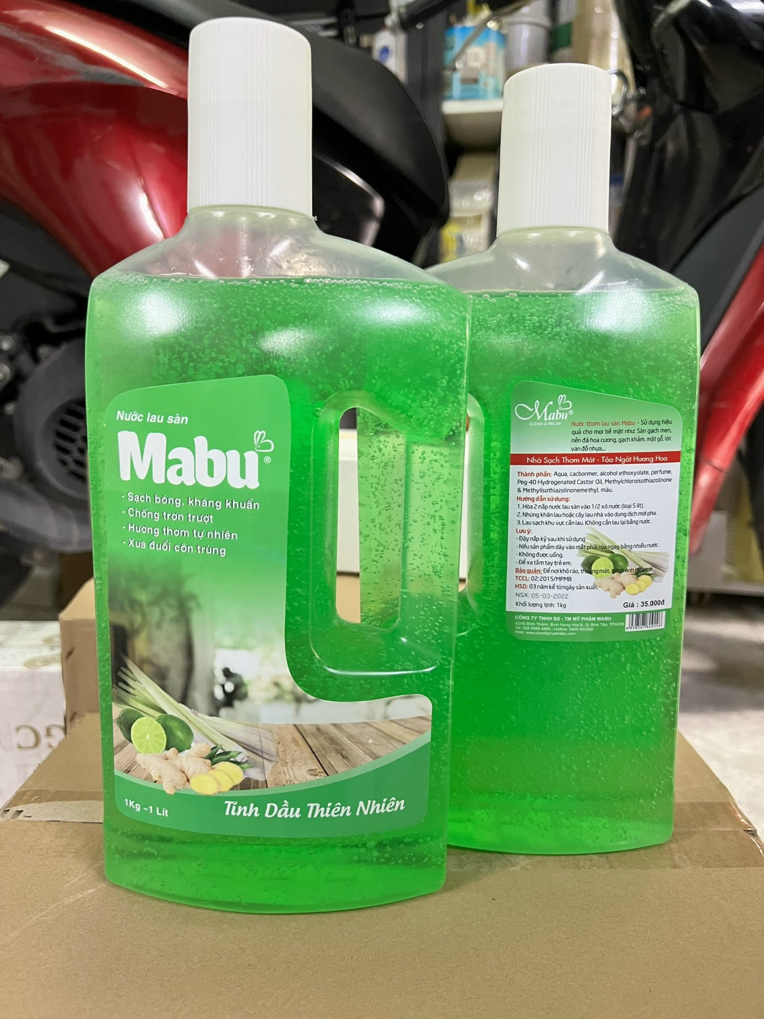 Nước lau sàn Mabu hương Sả Chanh 1 L