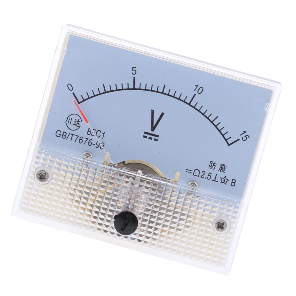 85C1 DC Rectangle Ammeter Amp Current Tester Analog Panel Voltmeter