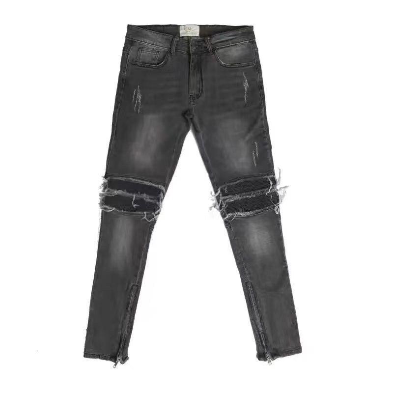 Quần jean nam nữ unisex độn gối đen,Quần jean hót trend 2023 DT082 đen