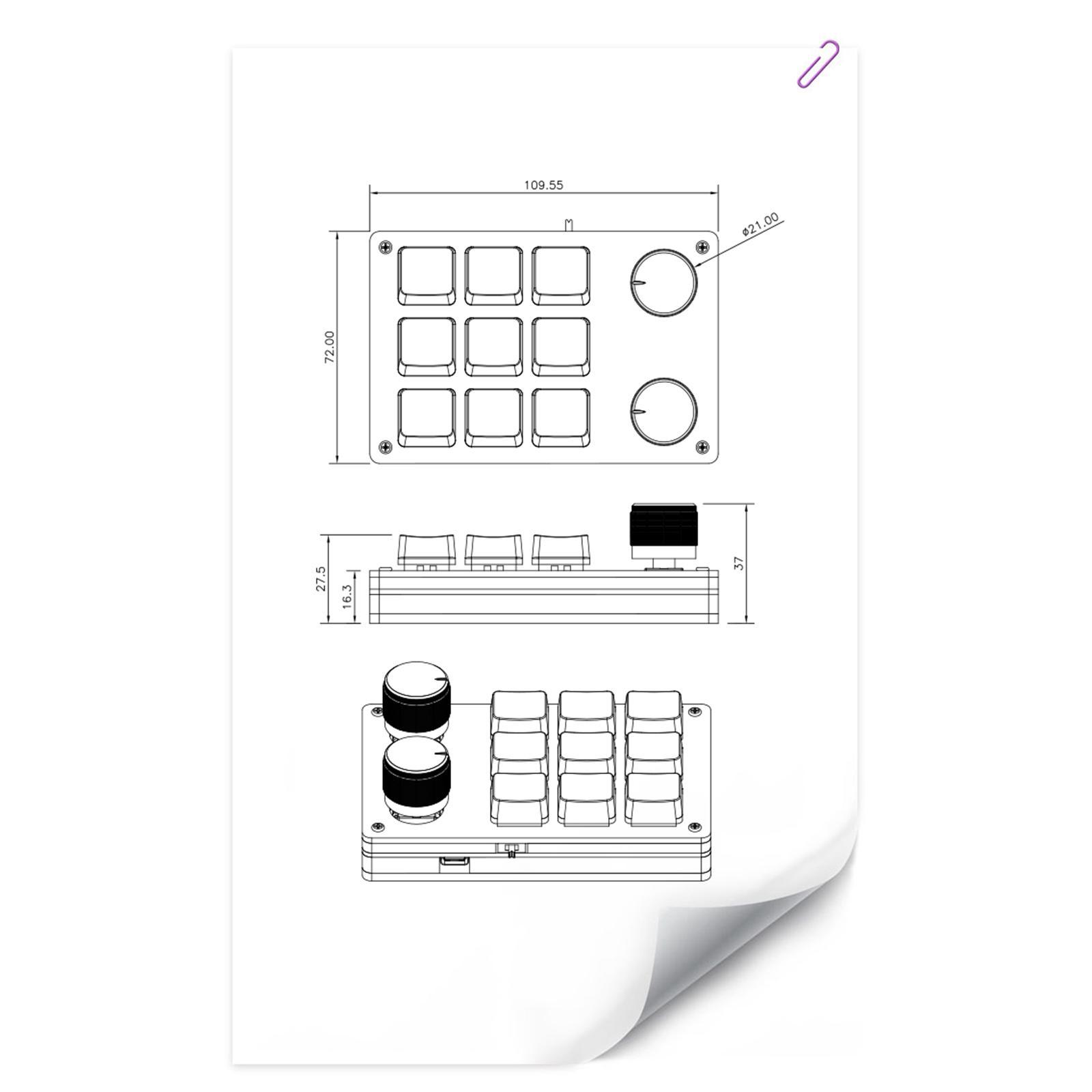 Mini 9-Key Gaming Keyboard  Keys Keypad for Working Gaming