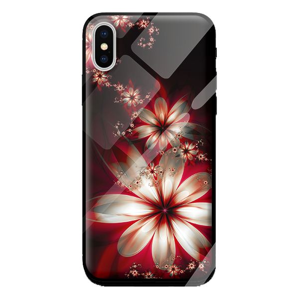 Ốp kính cho Iphone X mẫu HOA NỀN 1 - Hàng chính hãng