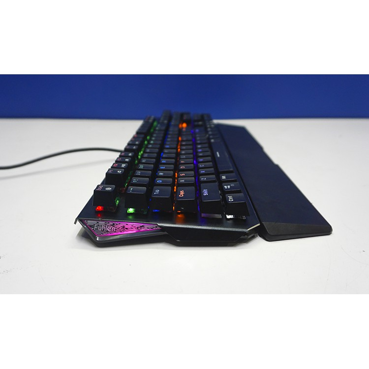 Bàn phím cơ Blue switch Fuhlen D (Destroyer), Phím Gaming Led RGB 7 màu RAINBOW- Hàng nhập khẩu