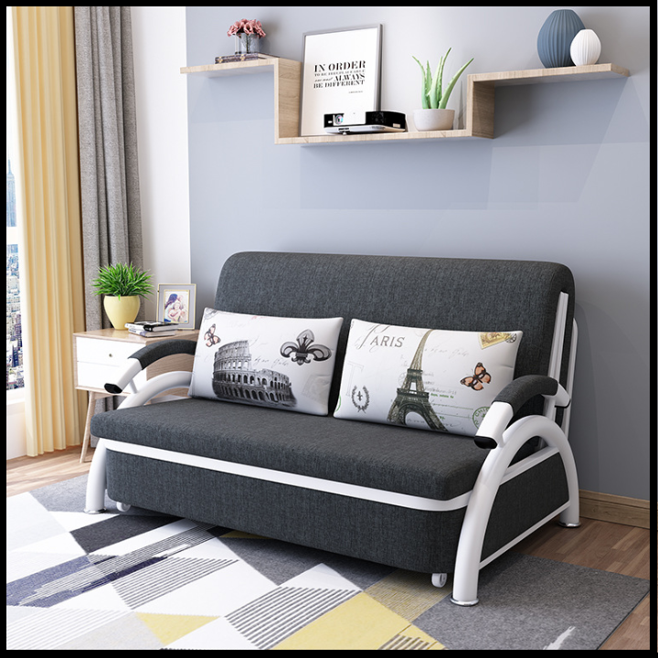 Giường Sofa Gấp Gọn Đa Năng. Ghế Sofa Giường. Giường Ngủ Sofa KT 1m28 x 1m90. Tặng Kèm 2 Gối