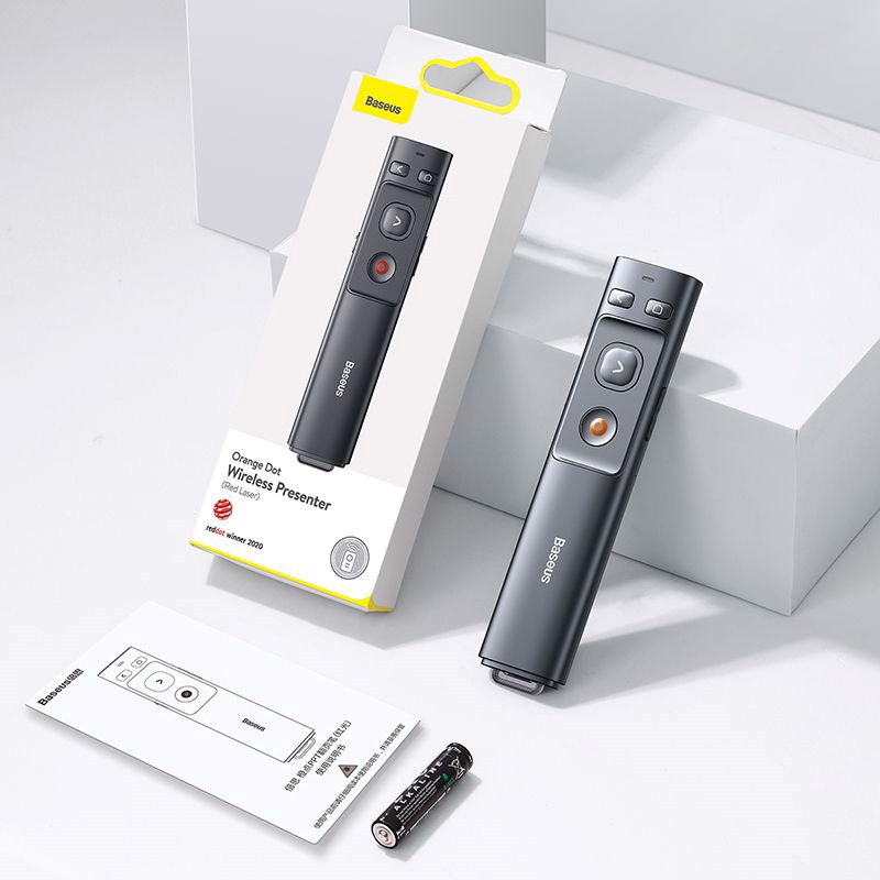 Hình ảnh Bút Laser trình chiếu Baseus Orange Dot Wireless Presenter - Hàng chính hãng