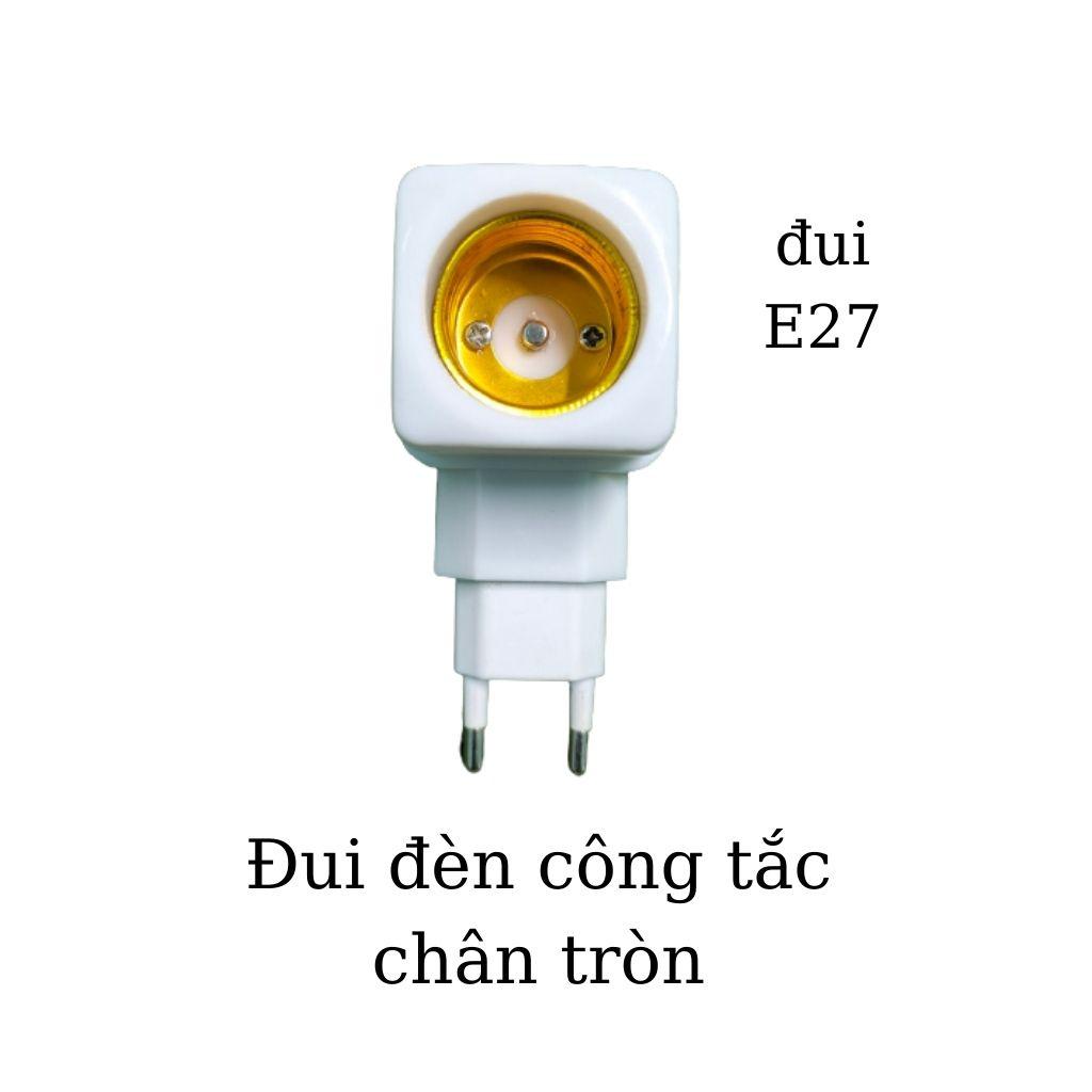 Đui đèn công tắc chân tròn, nhựa cao cấp, đuôi đèn thông dụng E27.