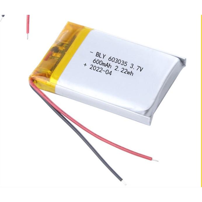 Pin Sạc Lithium Polymer 603035 600mah Cho tai nghe,loa Mp3 MP4 MP5 GPS PSP Bluetooth hàng mới