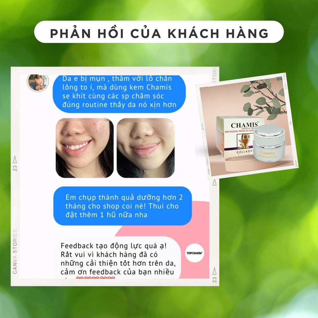 KEM DƯỠNG TRẮNG DA COLLAGEN CHAMIS THU NHỎ LỖ CHÂN LÔNG