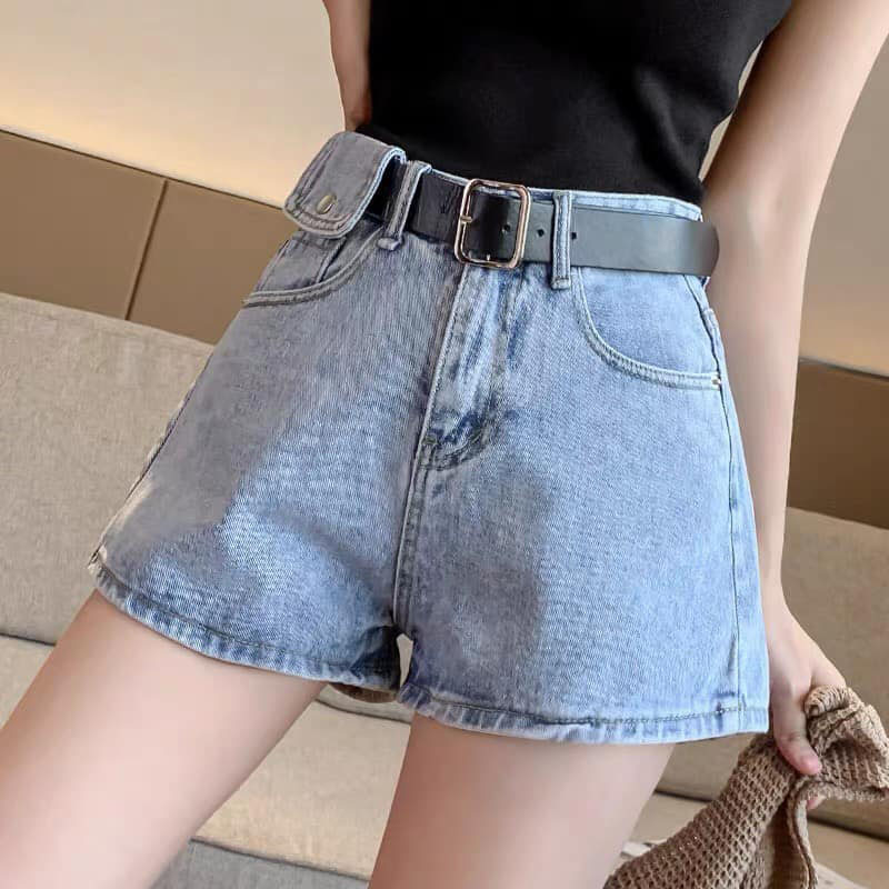 quần short jean nữ túi hộp