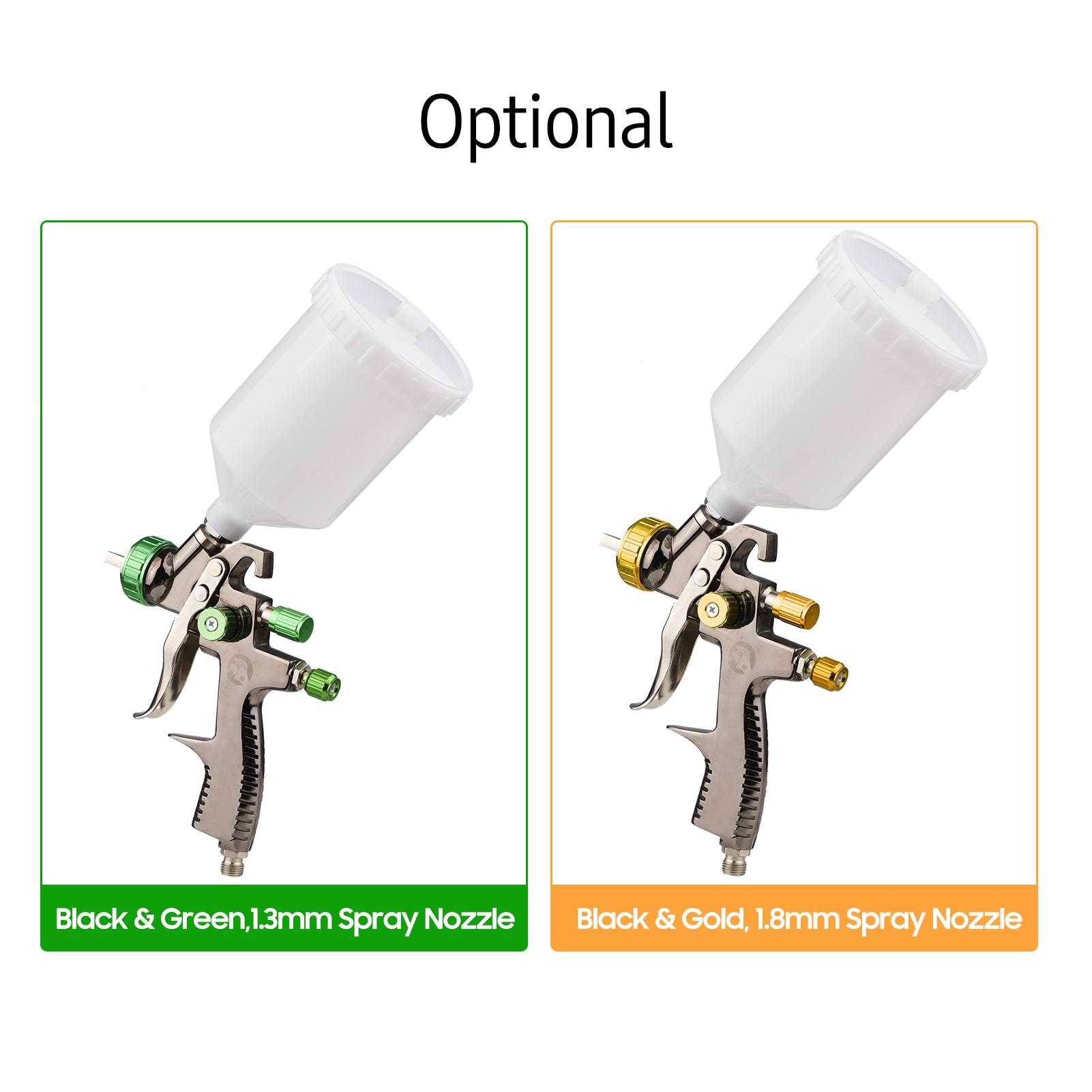 Bộ súng phun khí LVLP 1.8mm Cốc chất lỏng 600cc Máy phun sơn không khí nạp trọng lực Súng phun sơn 360 độ cầm tay mini để sửa chữa ô tô Nội thất bề mặt Tranh tường Mô hình DIY