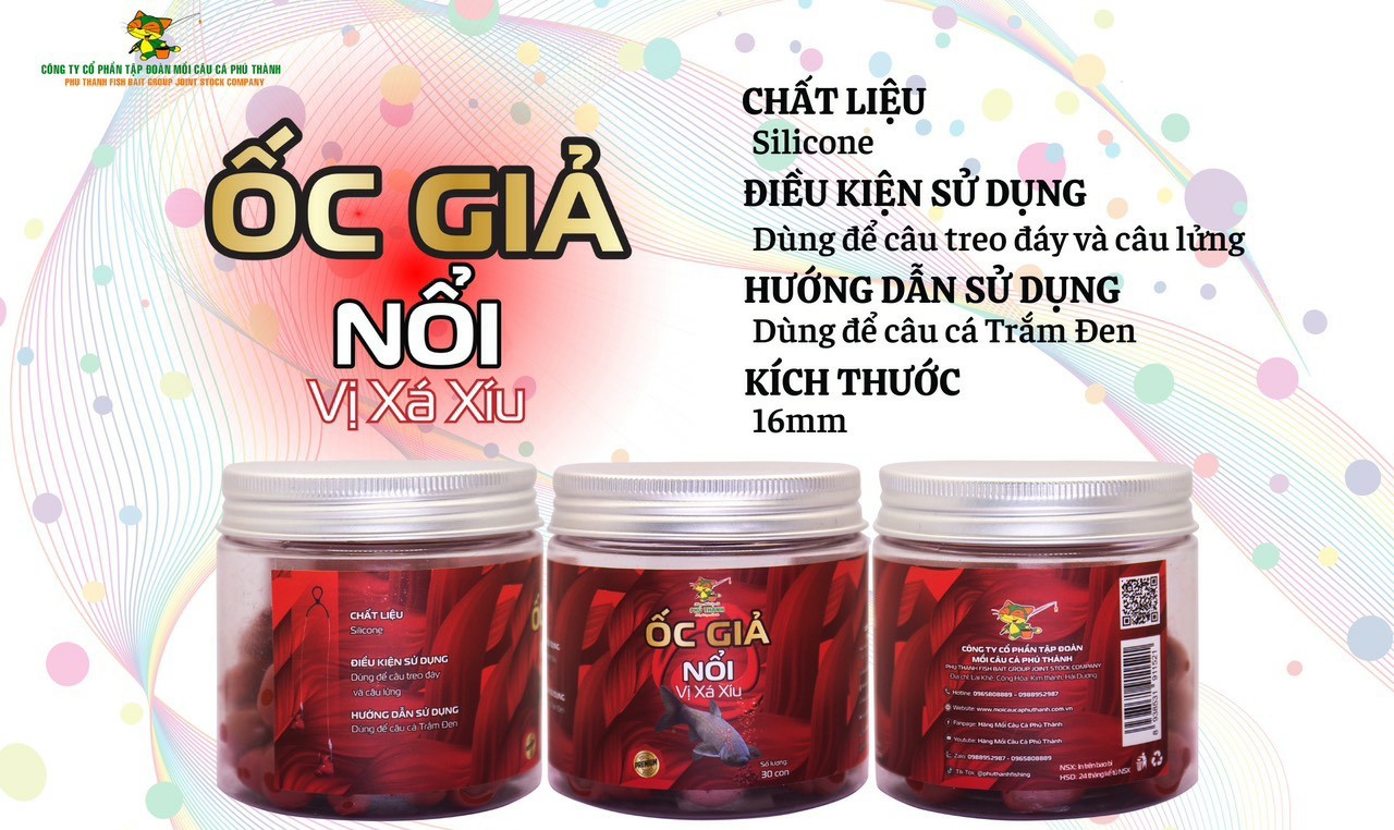 Hạt đan - Ốc giả nổi vị xá xíu. Hãng mồi câu cá Phú Thành