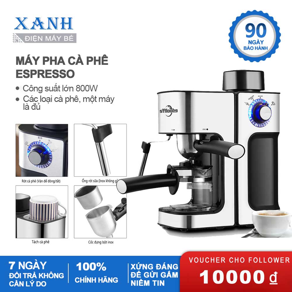 Máy pha cà phê Espresso chuẩn áp suất  chế độ - áp lực cao làm cà phê nồng đậm máy pha chế cà phê