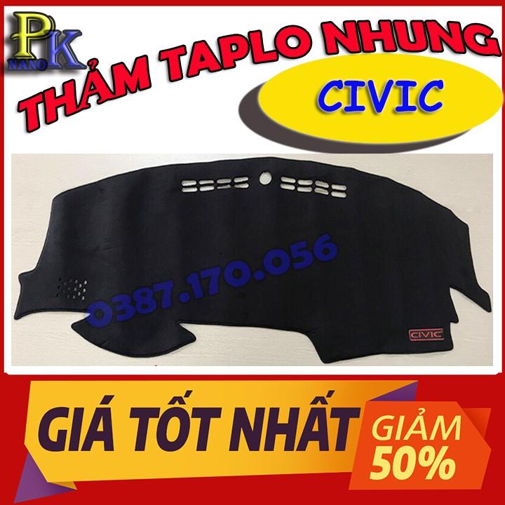 THẢM TAPLO NHUNG XE HONDA CIVIC – CHỐNG TRƯỢT – CHỐNG NÓNG HIỆU QUẢ - CHUẨN FORM