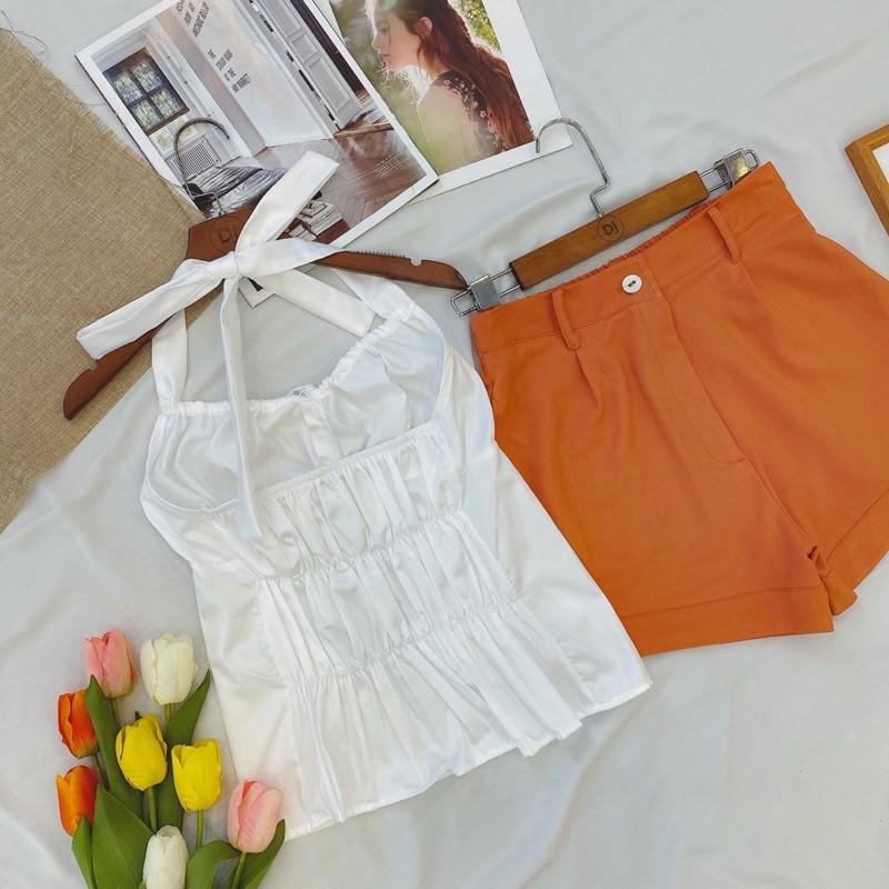 080 - set áo yếm cột và quần cam