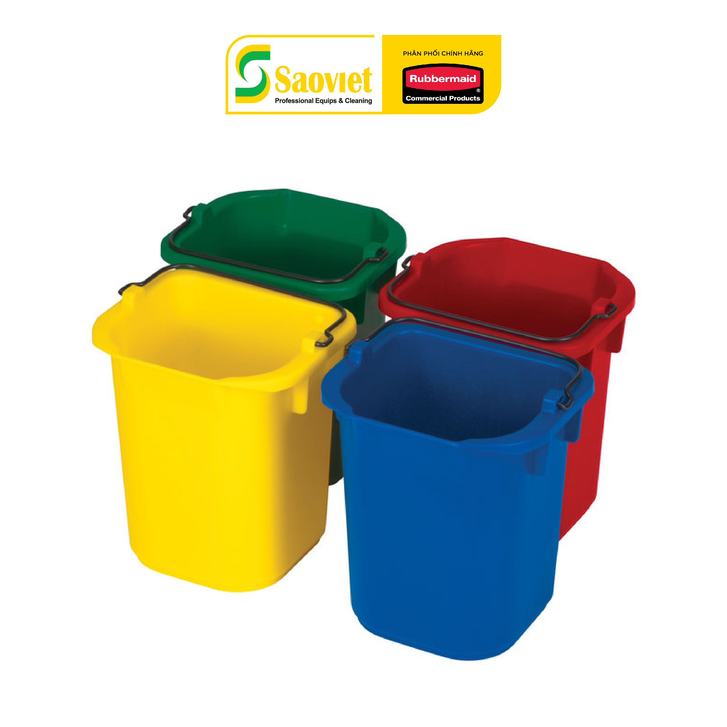 Bộ 4 Xô Đựng Dụng Cụ Vệ Sinh RUBBERMAID (Chính Hãng) - SKU: FG9T83010000 | SAOVIETCO