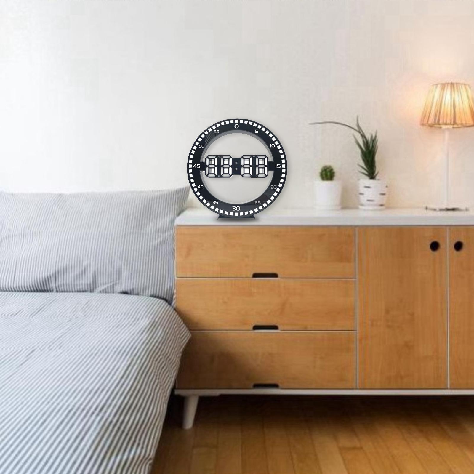 Loviver LED Digital Wall Clock Round Electronic Clock Home Office