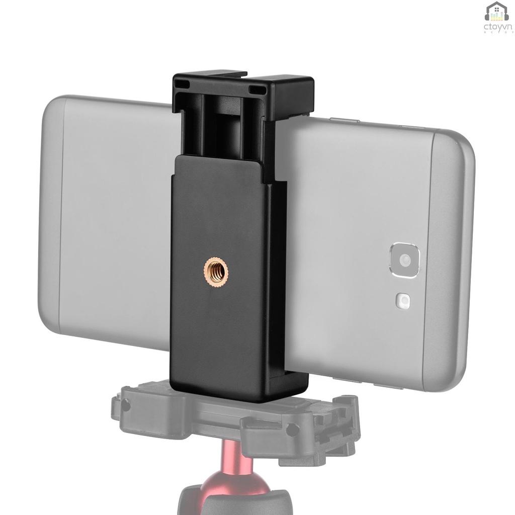 Kẹp giữ điện thoại chuyển đổi với ngàm ren kép 1/4 gắn tripod gậy selfie micro tương thích với điện thoại iPhone