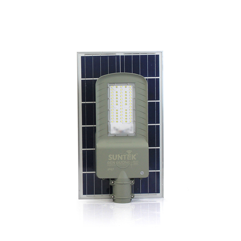 Đèn Đường Năng Lượng Mặt Trời SUNTEK DA-01 Solar Street Light 100W - Chip Led SMD 5054, 1560 Lumen, Sáng 20 giờ, Tự động Bật/Tắt, Điều khiển Từ Xa, Chống Nước/Bụi/Sét