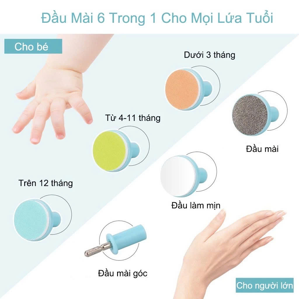 Máy Mài Dũa Móng Tay Cho B-e &amp; Me – 7 Món, 6 Chức Năng, Êm Dịu Không Gây Rung Giật , phòng ngủ