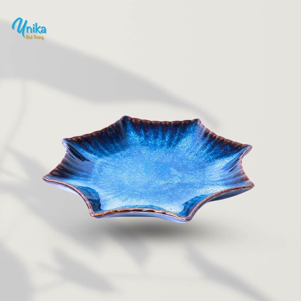 Bộ Bình Sake cao - Set sake men xanh hỏa biến - Gốm Unika Bát Tràng