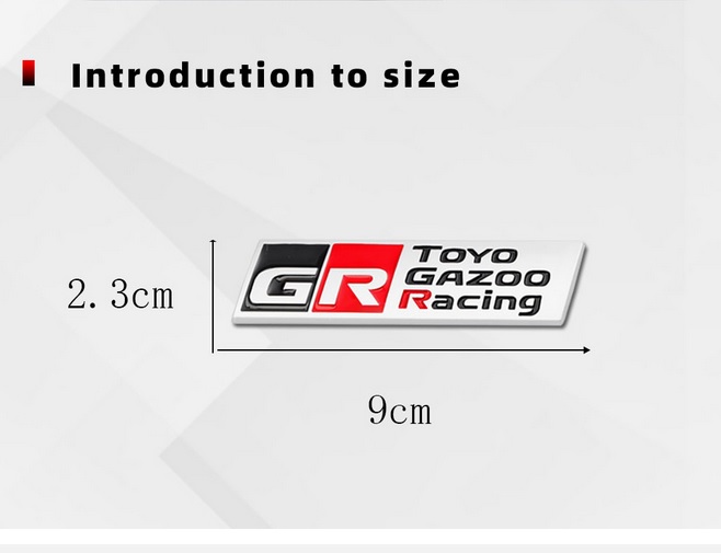 Tem chữ logo TOYOTA GAZOO RACING dán trang trí xe ô tô