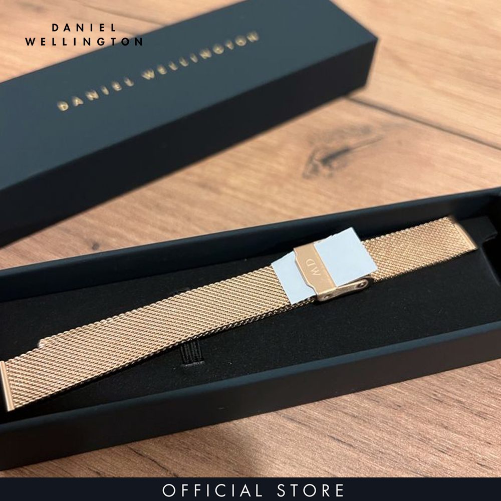 Dây Lưới đồng hồ Daniel Wellington 10mm khóa Hồng - Cho đồng hồ Quadro/Petite 10 Pressed Melrose RG - DW00200276