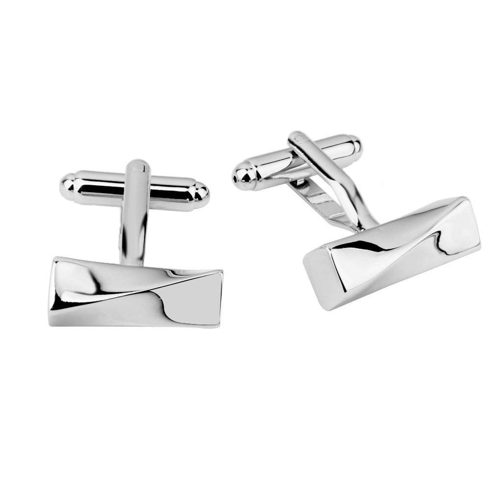 1 Pair Fashion Mens Groom Shirt Twist Cuff Links Wedding Jewelry Silver Gift