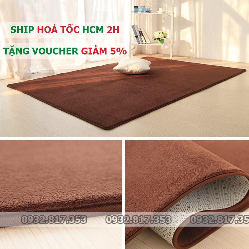 Thảm Nhung Màu Nâu | Thảm Trang Trí Phòng Khách - Phòng Ngủ - Thảm Trải Sofa - Thảm Dành Cho Bé