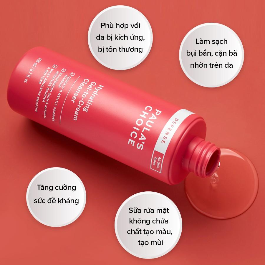 Sữa Rửa Mặt Bảo Vệ, Tăng Đề Kháng Mọi Loại Da Paula's Choice Defense Hydrating Gel To Cream Cleanser 198ml