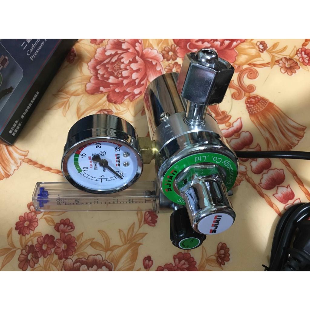 Đồng hồ khí CO2 - 36V - 220V hàn Mig loại tốt Sjian