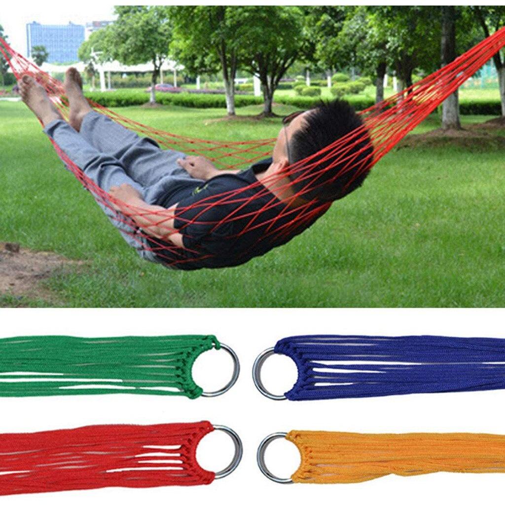 5 Color Portable Parachute Hammock Outdoor Camping Portable Hammocks Comfortable Hanging Nylon Mesh Rope Hammocks