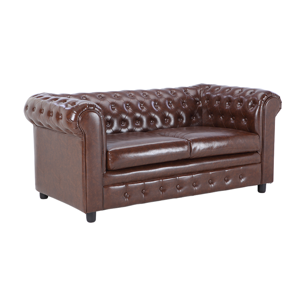 Ghế sofa 3 chỗ BASELLO/P khung gỗ, đệm bọc da PVC cao cấp nâu bóng sang trọng | Index Living Mall - Phân phối độc quyền tại Việt Nam