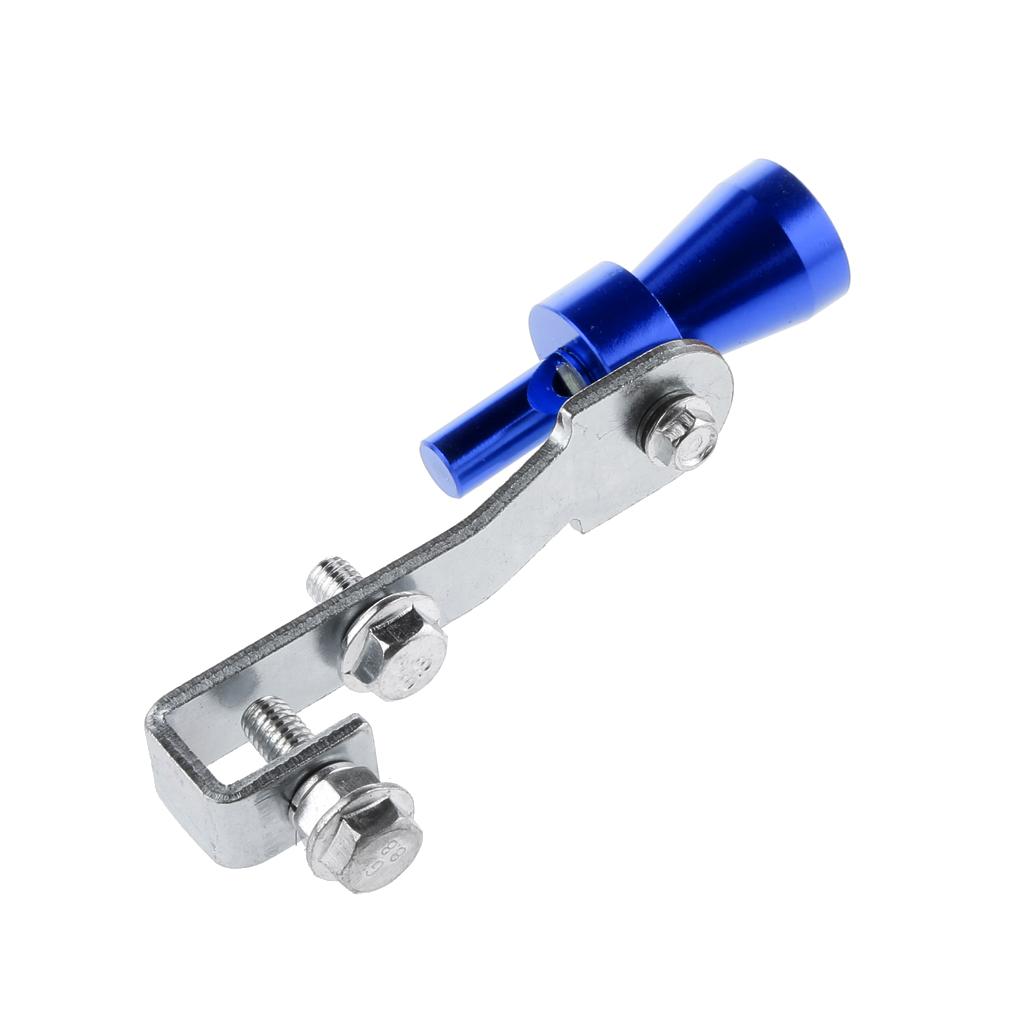 2x Muffler Exhaust Pipe Turbo Sound Whistler Simulator Blue Size S