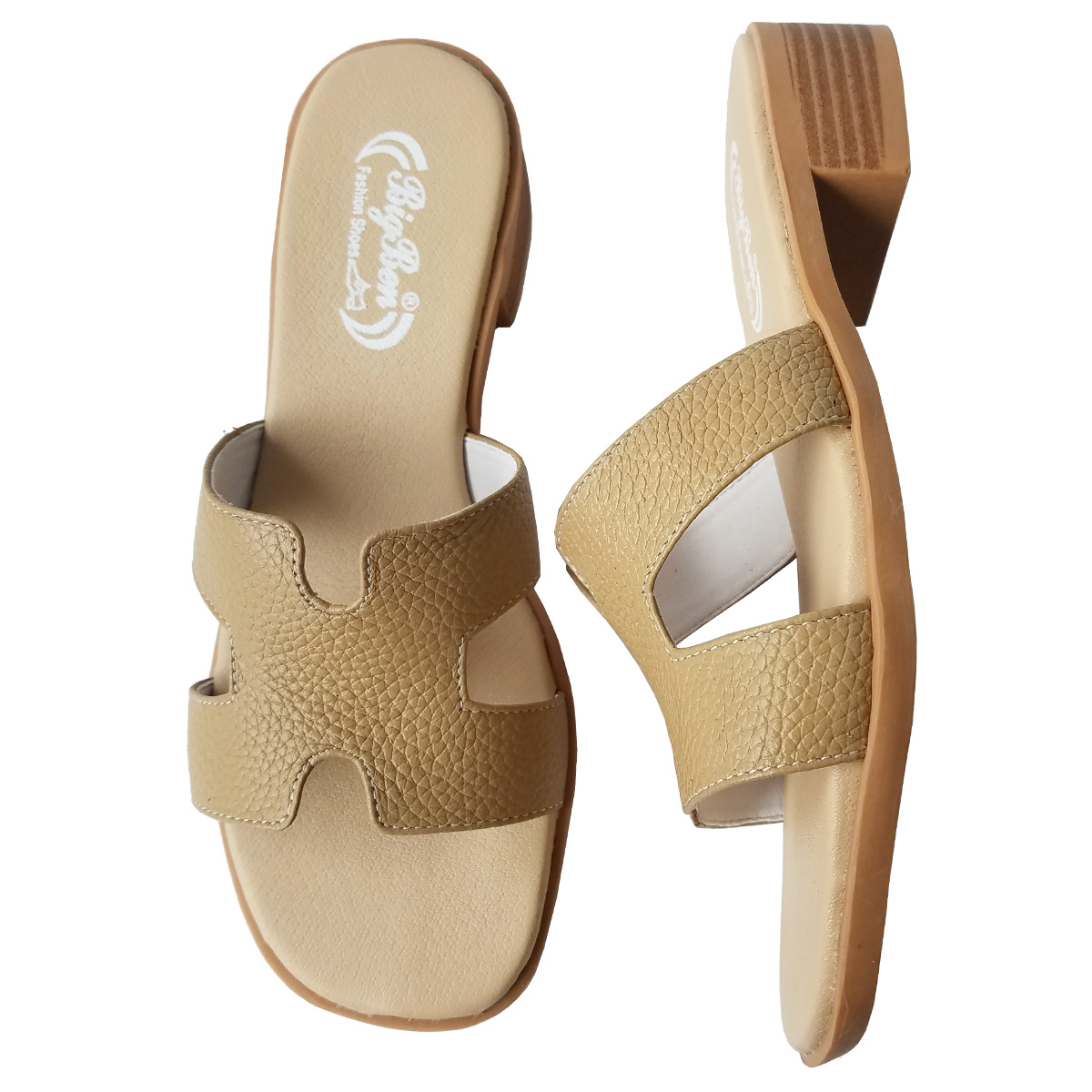 Dép Cao Gót Nữ BIGGBEN Da Bò Cao 4 Phân DCG111