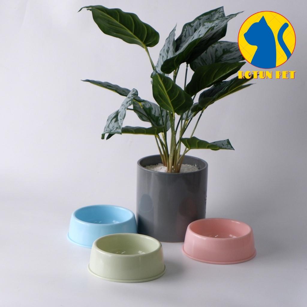Bát ăn cho mèo chó thú cưng bằng nhựa dày cỡ vừa D15cm, D18cm