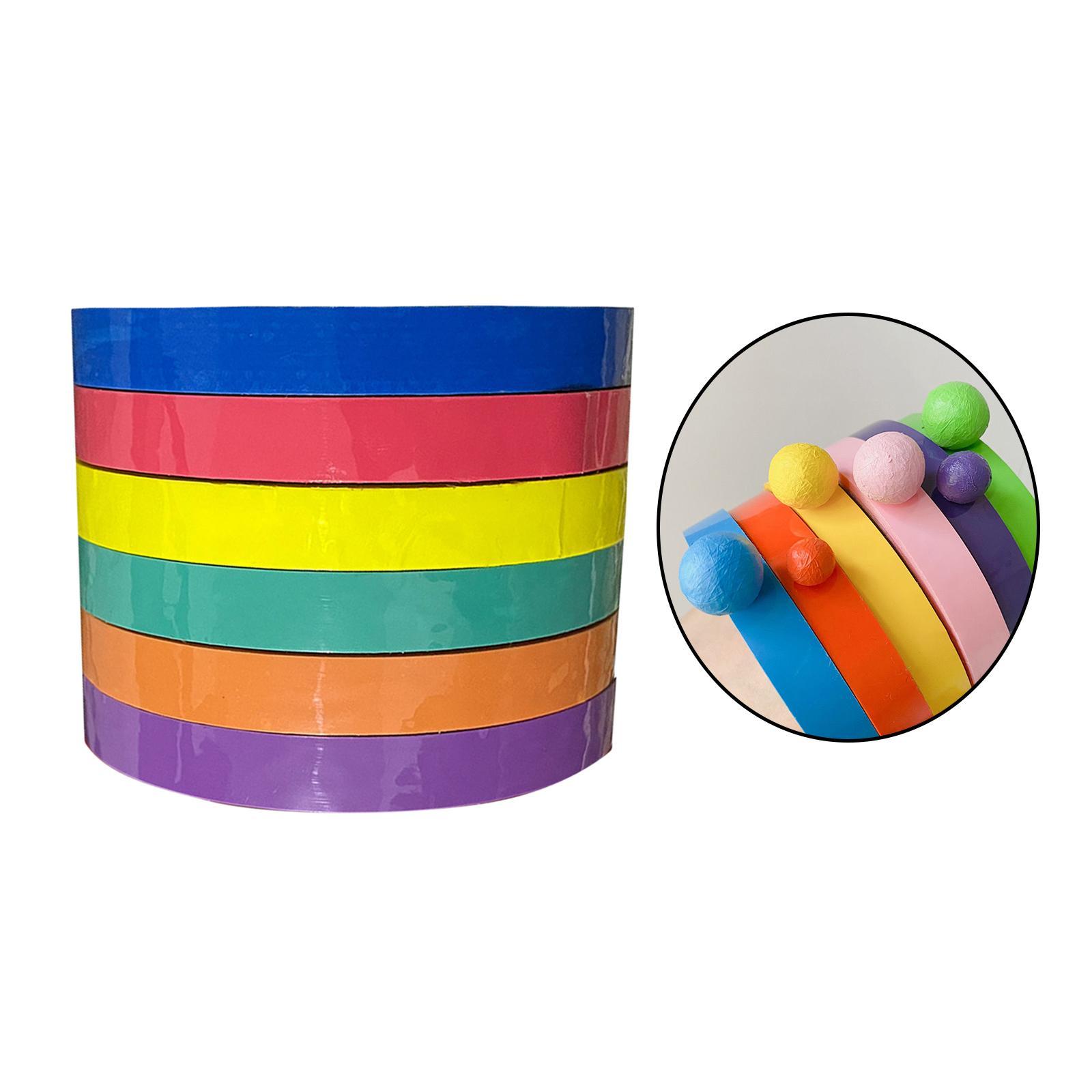 6Pcs 6 Rolls of Sticky Ball Tape Decompression Toys Colorful Anti Stress Funny Crafts DIY Educational Toy for Adults Kids Children Home