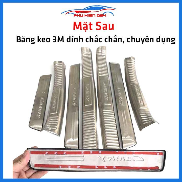 Bộ ốp bậc cửa trong ngoài Camry 2012-2013-2014-2015-2016-2017-2018 Inox chống trầy trang trí xe