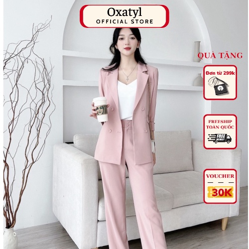 Áo Vest Blazer dáng dài 2 lớp oxatyl M453 phong cách thời trang công sở 2023