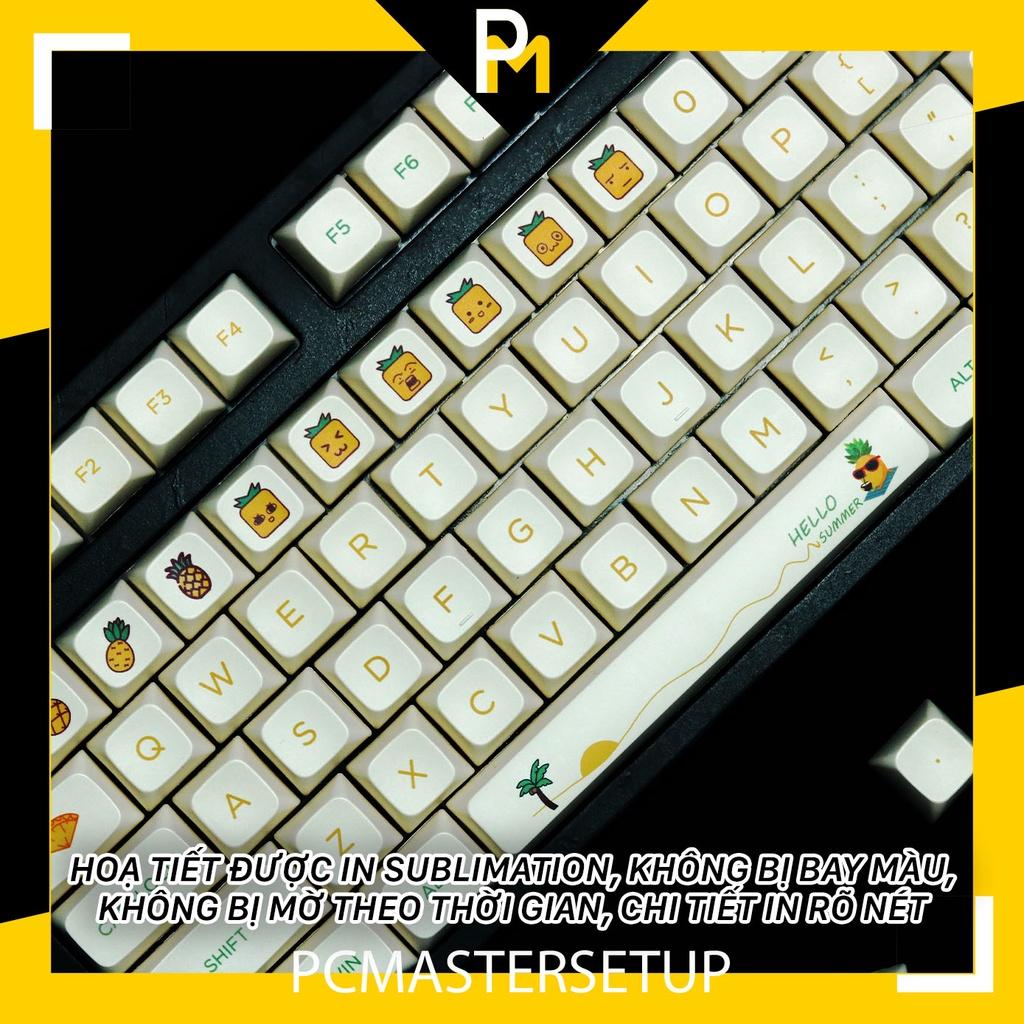 Nút Keycap pbt xda Dứa Pineapple chiều cao 9.5mm dày 1.5mm dùng cho bàn phím cơ FullBox của PCmaster