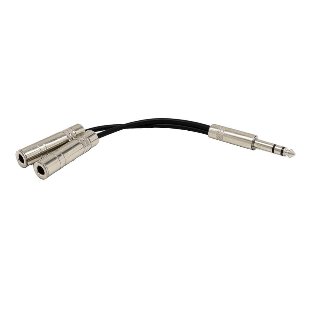 2x  1/4"  2X 6.5mm TRS   Y Splitter Cable Connector