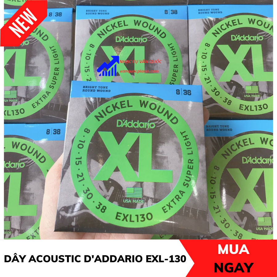 Dây Đàn Guitar Điện D'addario EXL-110-120-130 Lõi Thép Cacbon Cao Cấp