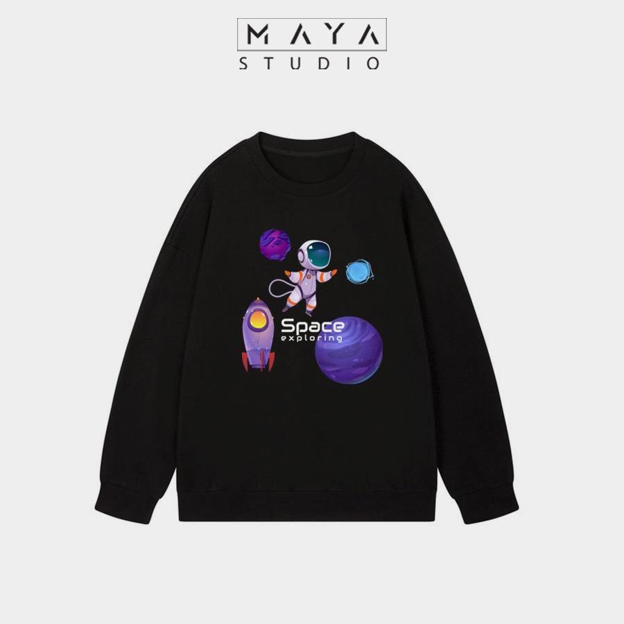 Áo Sweater MAYA Album SPACE form rộng Unisex phong cách hiện đại trẻ trung phù hợp đi học đi chơi