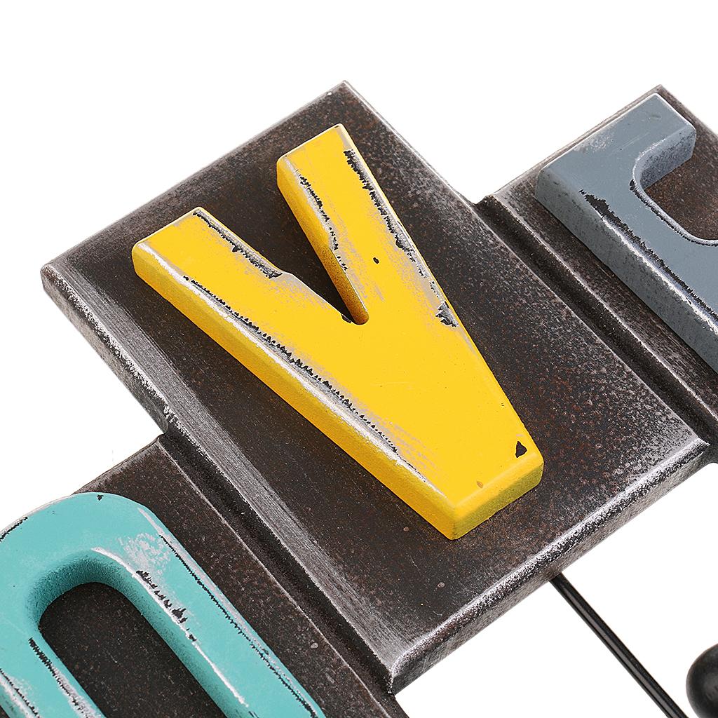 Creative LOVE Wall Mounted Wooden Key Hook Clothes Holder Hanger Decor Gifts