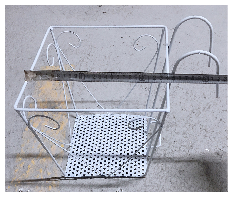 5 Giỏ Sắt Hình Vuông 24x23cm - Màu TRẮNG Treo Chậu Hoa Lan Can Ban Công