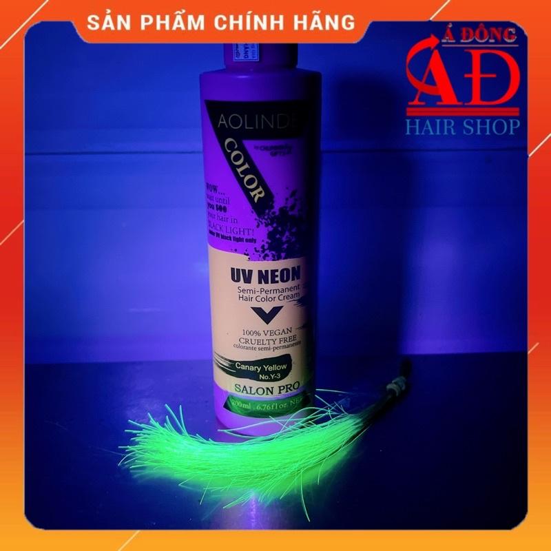 MÀU NHUỘM TÓC PHẢN QUANG HIGHLIGHT PHÁT SÁNG TRONG ĐÊM DƯỚI ĐÈN UV NEON AOLINDE 200ML