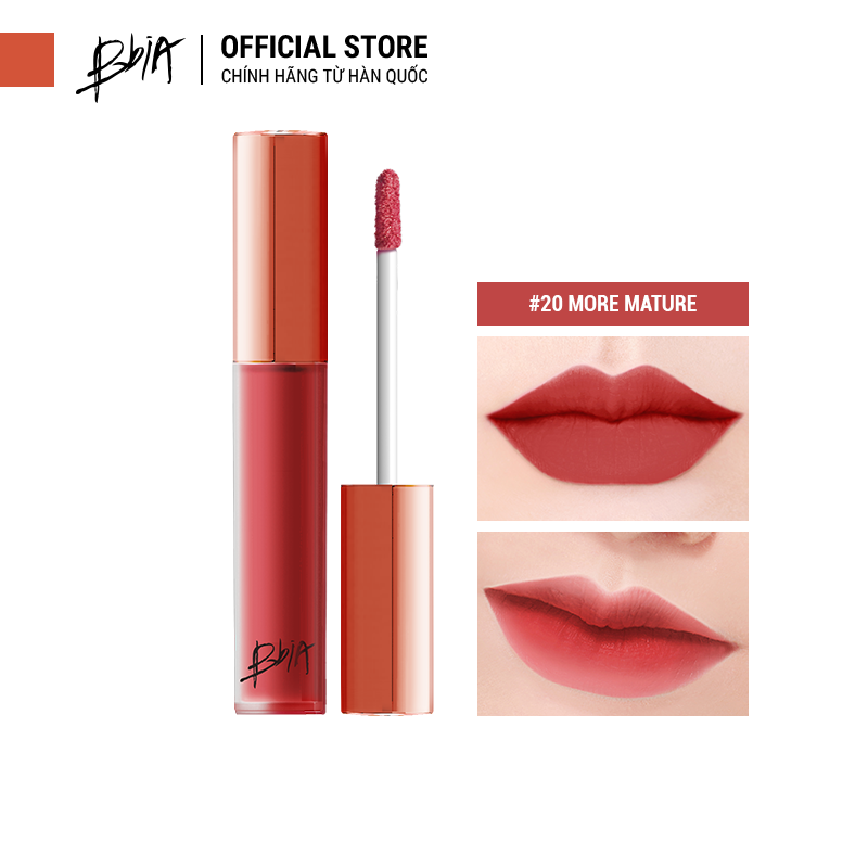 Son kem lì Bbia Last Velvet Lip Tint - 20 More Mature 5g (Màu hồng đỏ đất)