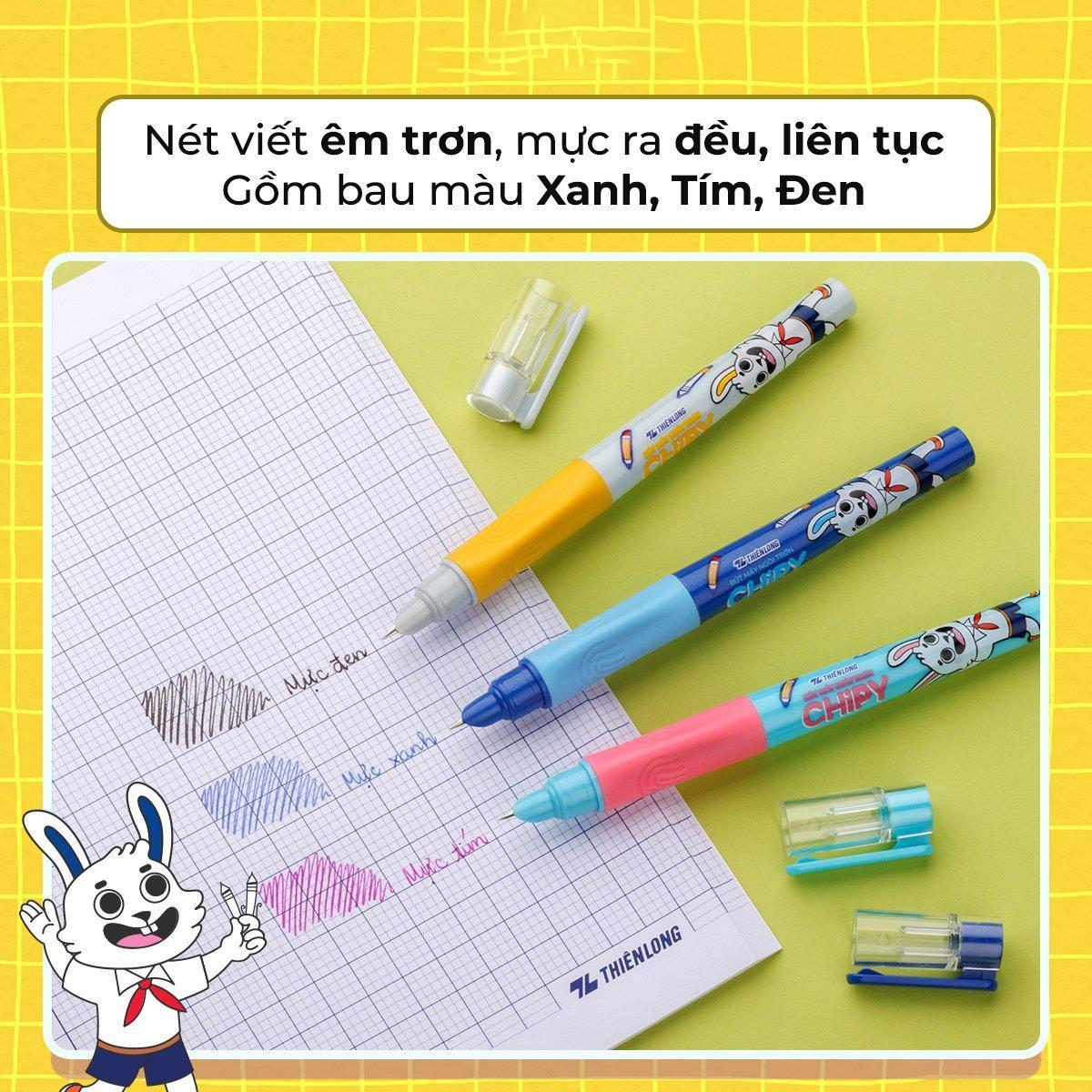 Bút Máy Chipy - Thiên Long FTC-020 - Thân Xanh - Mực Xanh